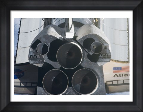 Framed STS-135 Atlantis during the Rendezvous Pitch Maneuver Print