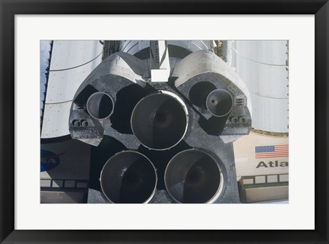 Framed STS-135 Atlantis during the Rendezvous Pitch Maneuver Print