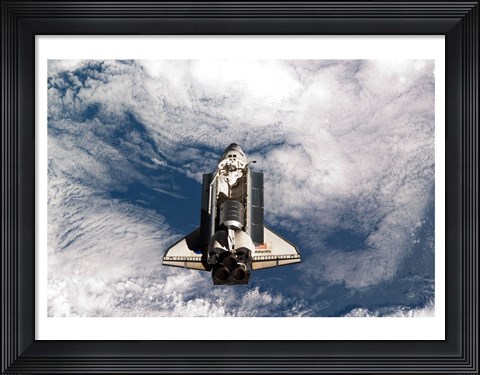 Framed STS-135 Atlantis during the Rendezvous Pitch Maneuver Print
