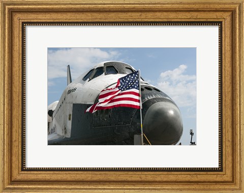 Framed STS-135 Atlantis on the Shuttle Landing Facility&#39;s Runway 15 Print