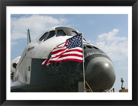 Framed STS-135 Atlantis on the Shuttle Landing Facility&#39;s Runway 15 Print