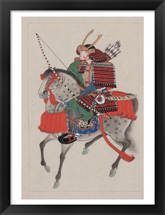 Framed Samurai Riding a Horse Print