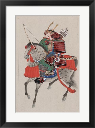 Framed Samurai Riding a Horse Print