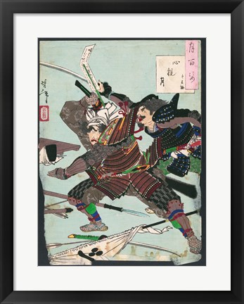 Framed Battle of the Samurai Print