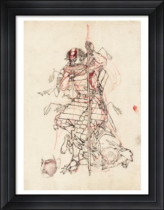 Framed Samurai Sketch Print