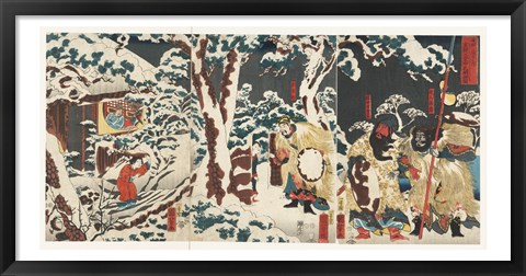 Framed Samurai Triptych Panel Print