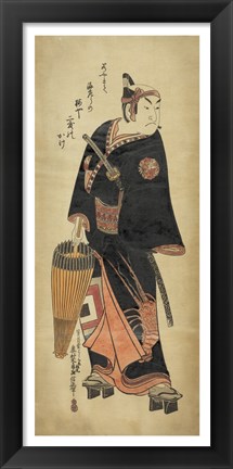 Framed Samurai In Black Print