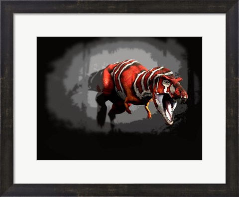 Framed T-rex Red Series Print