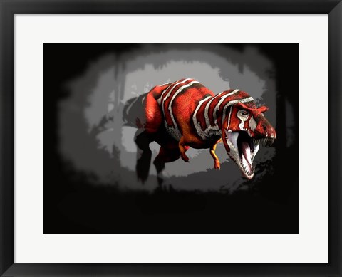 Framed T-rex Red Series Print