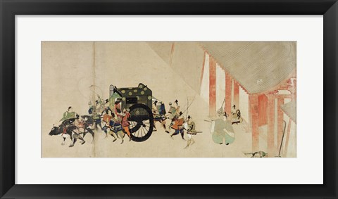 Framed Emperor Nijo escaping from the Imperial Palace to the Rokuhara mansi Print