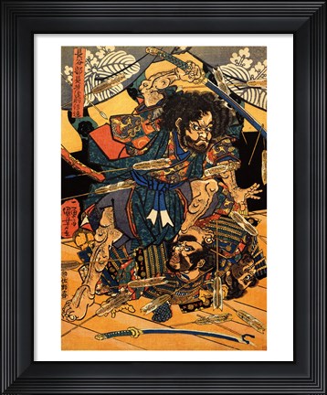 Framed Hasebe Nobutsura during the Taira Attack Print