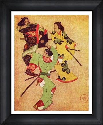 Framed Iwasa Katsushige samurai Print