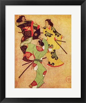 Framed Iwasa Katsushige samurai Print