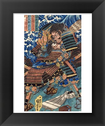 Framed Kuniyoshi Utagawa, Suikoden Design The Struggle Print