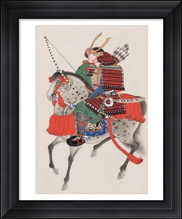 Framed Samurai on horseback Print