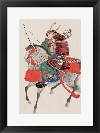 Framed Samurai on horseback Print