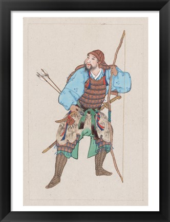 Framed Samurai with bow Print