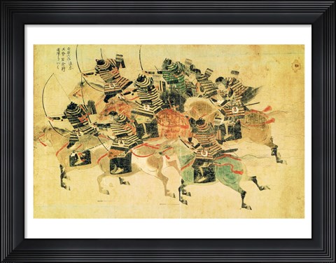 Framed Samurais on horseback Print
