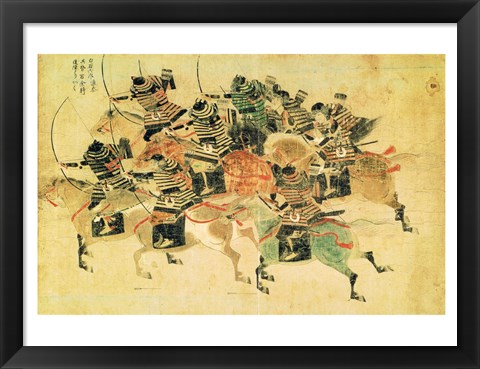 Framed Samurais on horseback Print