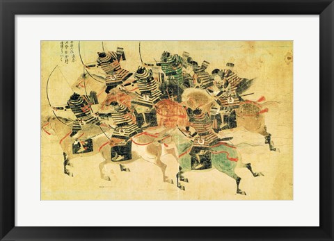 Framed Samurais on horseback Print