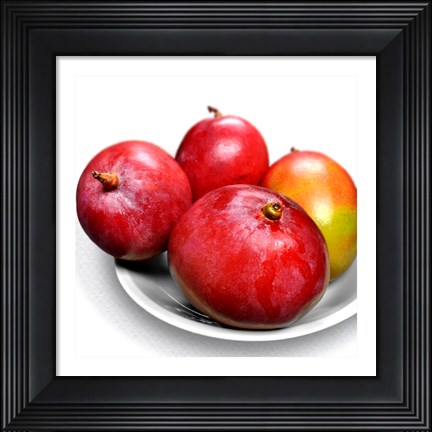 Framed Mangoes In a White Bowl Print