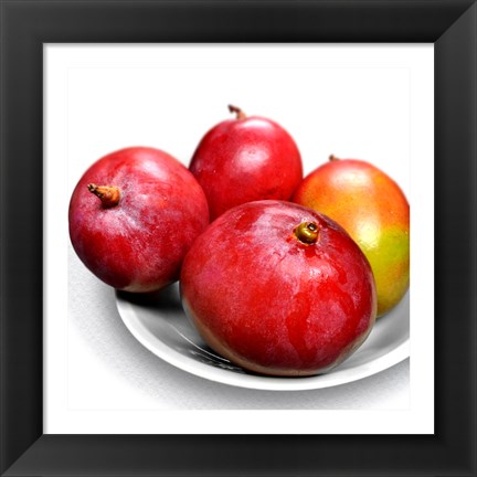 Framed Mangoes In a White Bowl Print