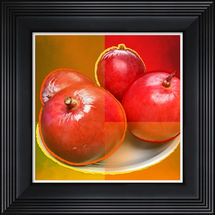 Framed Mangos in Warm Squares Print