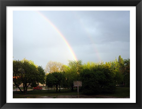 Framed Double Rainbow, Poland Print