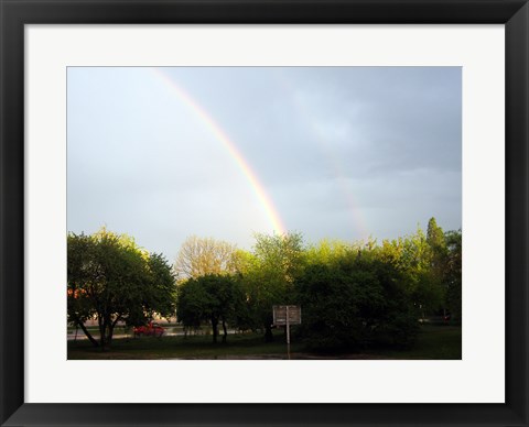 Framed Double Rainbow, Poland Print