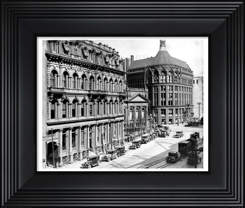 Framed North side of Front Street 1930 Print