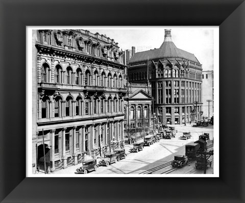 Framed North side of Front Street 1930 Print