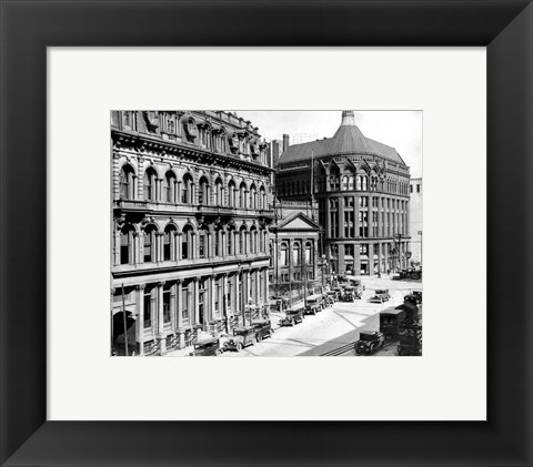 Framed North side of Front Street 1930 Print