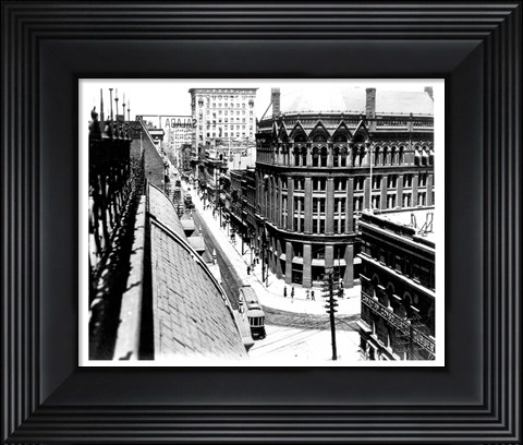 Framed Yonge Street, looking North from Customs House Print