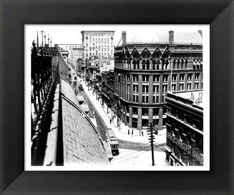 Framed Yonge Street, looking North from Customs House Print