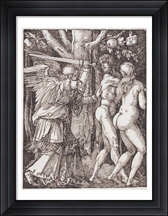 Framed Adam and Eve Exit Eden Print
