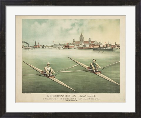 Framed Courtney &amp; Hanlan, Champion Scullers of America Print