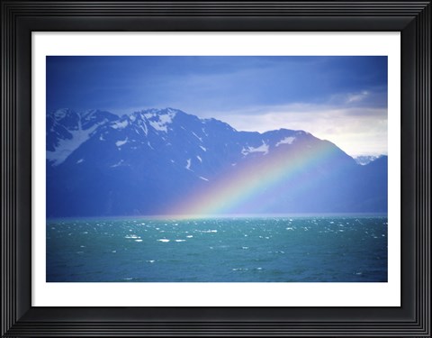 Framed Rainbow over a sea, Resurrection Bay, Kenai Fjords National Park, Alaska, USA Print