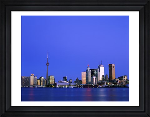 Framed Buildings on the waterfront, CN Tower, Toronto, Ontario, Canada Print