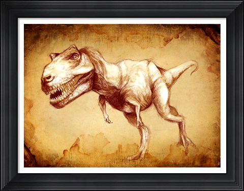 Framed T Rex Sketch Print