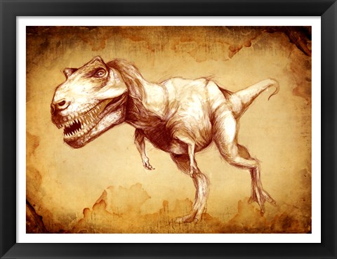 Framed T Rex Sketch Print