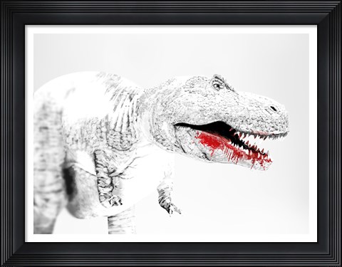 Framed Tyrannosaurus Rex after a meal Print