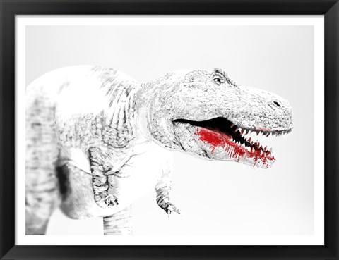Framed Tyrannosaurus Rex after a meal Print