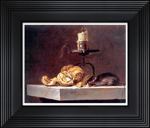 Framed Willem Van Aelst  Still Life with Mouse and Candle Print