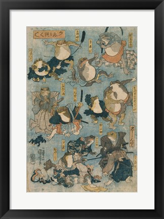 Framed Frog Ninjas Print
