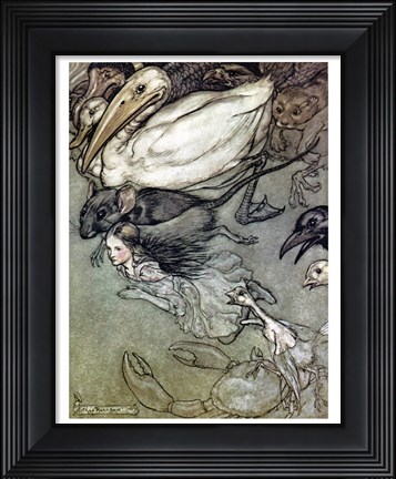 Framed Alice in Wonderland, The Pool of Tears Print