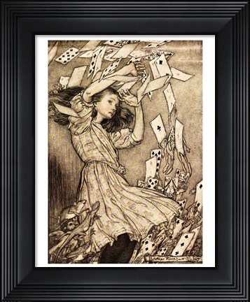 Framed Alice in Wonderland - cards Print