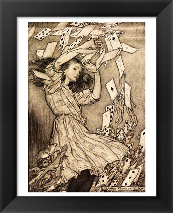 Framed Alice in Wonderland - cards Print