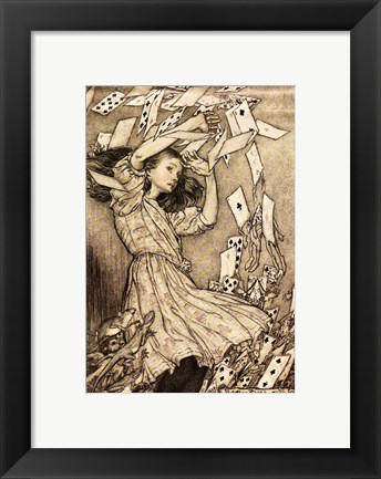 Framed Alice in Wonderland - cards Print