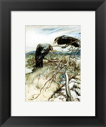 Framed Two Corbies Print