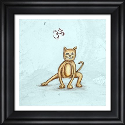 Framed Yoga Cat I Print